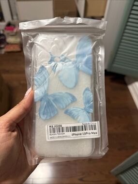 iPhone 13 Pro Max Blue Butterfly Soft TPU Case - Unbranded